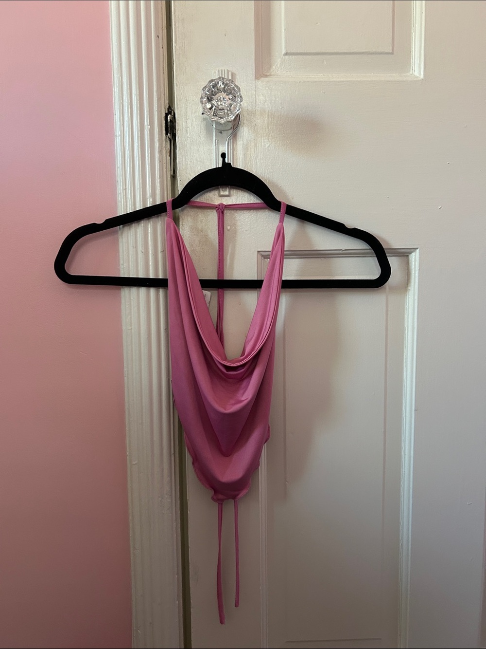 I Am Gia Pink Two-Piece Ruched Skirt and Draped Halter Top - Picture 2 of 3